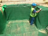 Aplicación de manta de bentonita de sodio